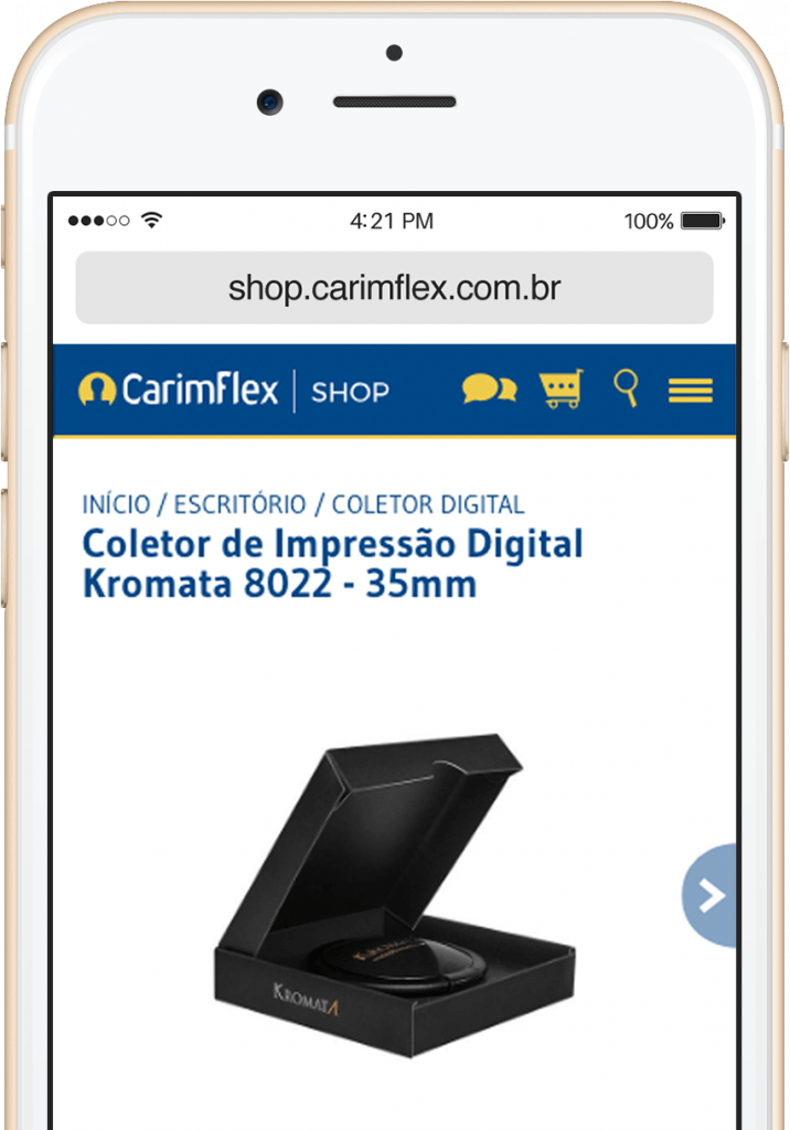 Coletor digital Kromata no Shop CarimFlex mobile