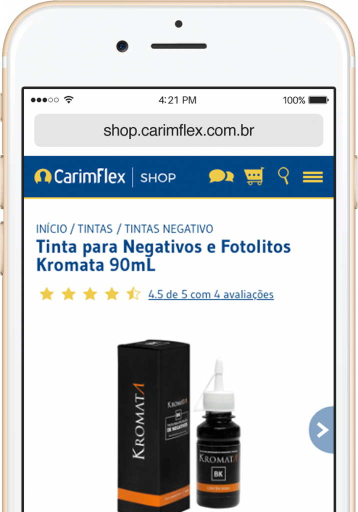 Tinta para negativos Kromata no Shop CarimFlex mobile
